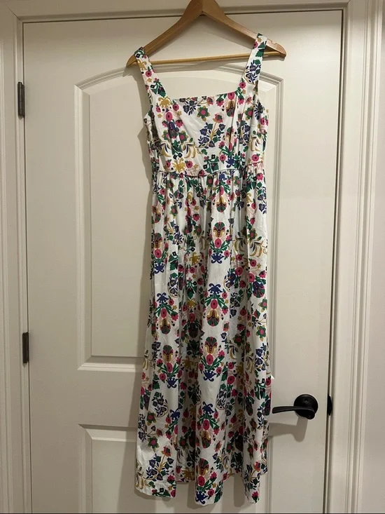 Boden Cream Floral Print Dress - Picture 2 of 6